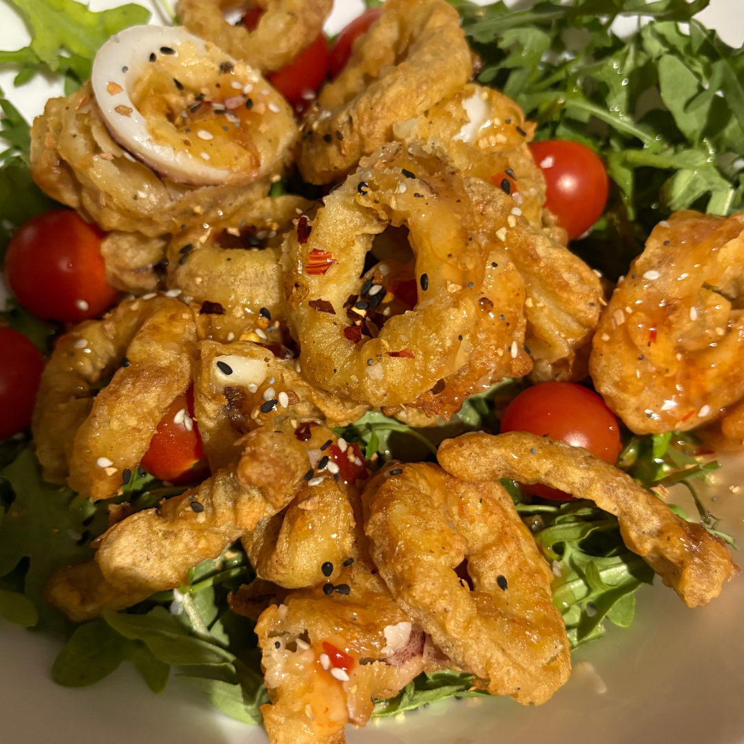 Prawns, Scampi , Squid & Mussels