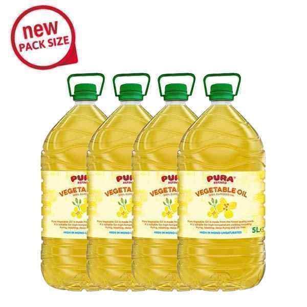 PURA PURE RAPESEED VEGETABLE OIL 4x5LT BOX