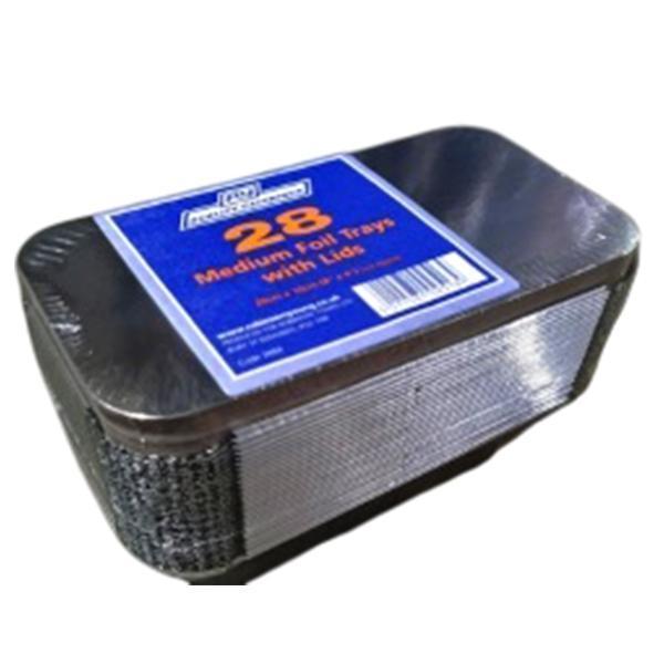 CATERPACK MED. FOIL TRAYS & LIDS 20x10cm 1x28