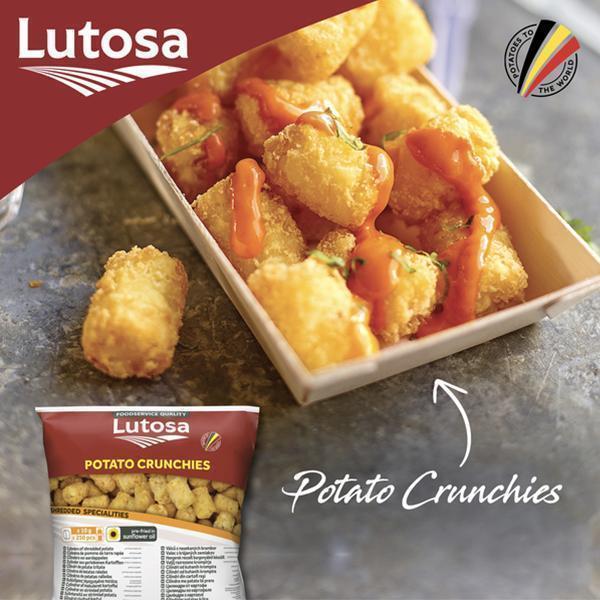 LUTOSA POTATO CRUNCHIES BITES 4x2.5kg MINI HASH BROWNS