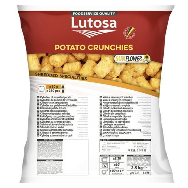 LUTOSA POTATO CRUNCHIES BITES 4x2.5kg MINI HASH BROWNS