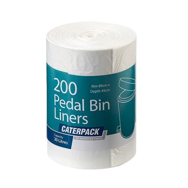 CATERPACK PEDAL BIN LINERS 30LT 1x200 RIM 89cm , DEPTH 45cm