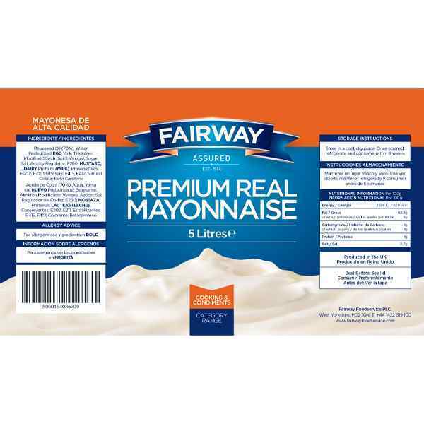 1 X 5lt FAIRWAY 70% PREMIUM REAL MAYONNAISE