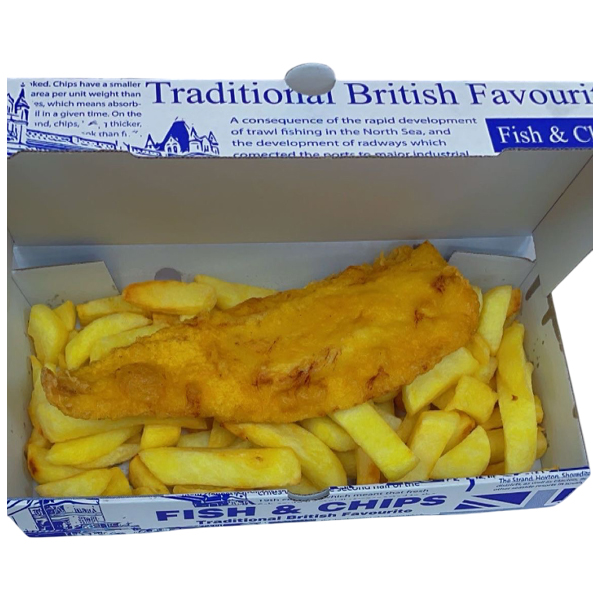 LARGE 12" NEWSPRINT FISH & CHIPS BOXS 1x100's 310mm x 151mm x 48mm