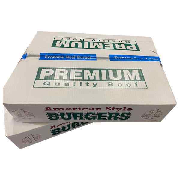 ECONOMY BEEF BURGERS PREMIUM 48x113g AMERICAN STYLE ( BLUE TAPE ) HALAL