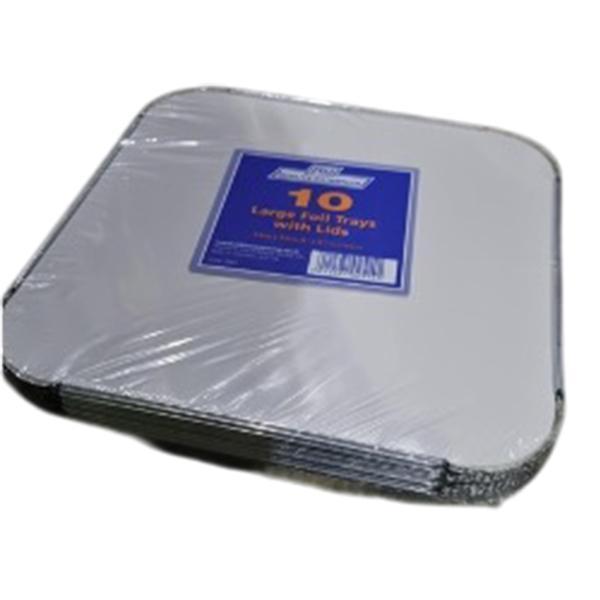 CATERPACK FOIL TRAYS & LIDS 23x23cm 1x10