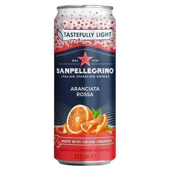 SAN PELLEGRINO BLOOD ORANGE CANS 24x330ml ARANCIATA ROSSA