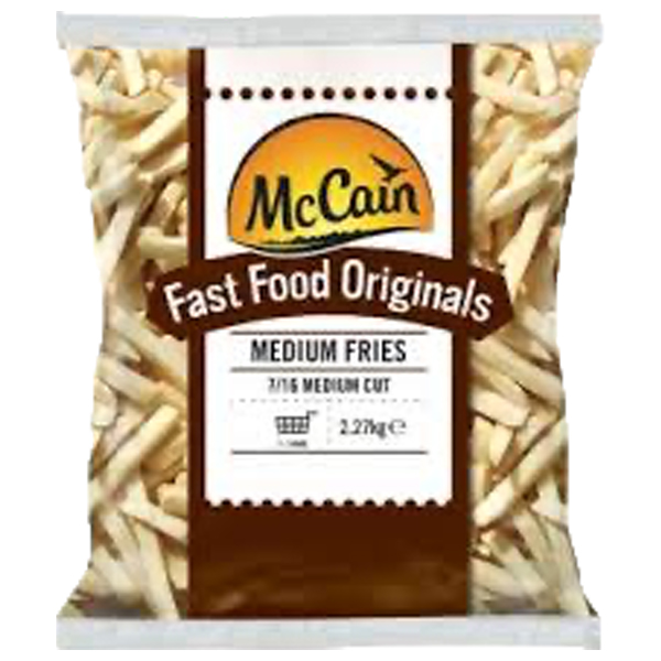 MCCAIN FAST FOOD ORIGINALS 7/16 MEDIUM CUT FRIES 4x2.27kg ( 8156 )