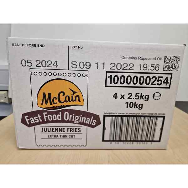 MCCAIN FAST FOOD ORIGINALS JULIENNE FRIES (1000000254 ) 4x2.5kg