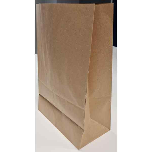 2420034 GRAB BAG RECYCLED BROWN  BAGS 100'S 80GSM KRAFT SATCHEL - 260+140x400mm