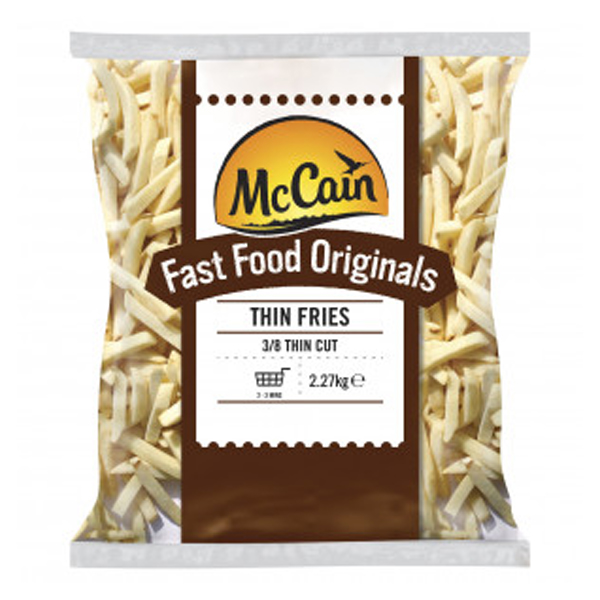 MCCAIN FAST FOOD ORIGINALS 3/8 THIN CUT FRIES  4x2.27kg ( 8147 )