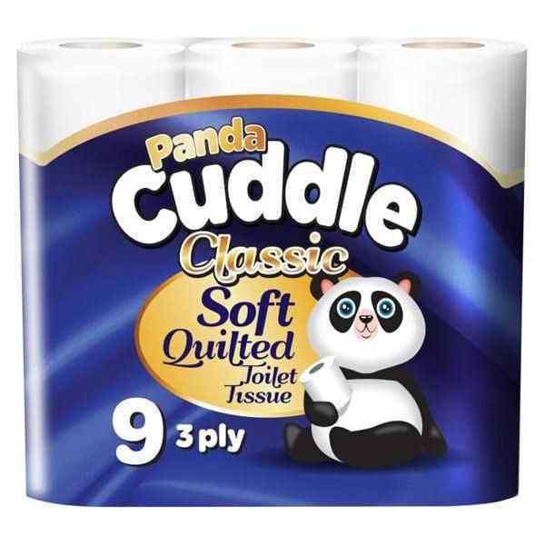 PANDA CUDDLE WHITE TOILET ROLLS 5x9 ROLLS ALOE VERA