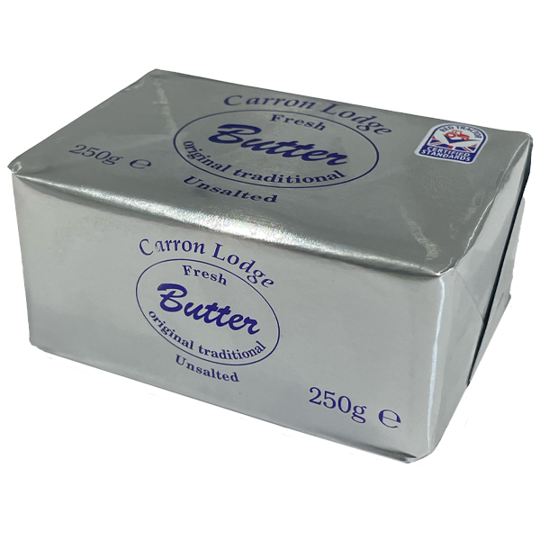 CARRON LODGE UNSALTED BUTTER 1x250gm