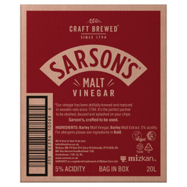 BIG DRUM SARSONS MALT VINEGAR 1X20LTR CUPAC