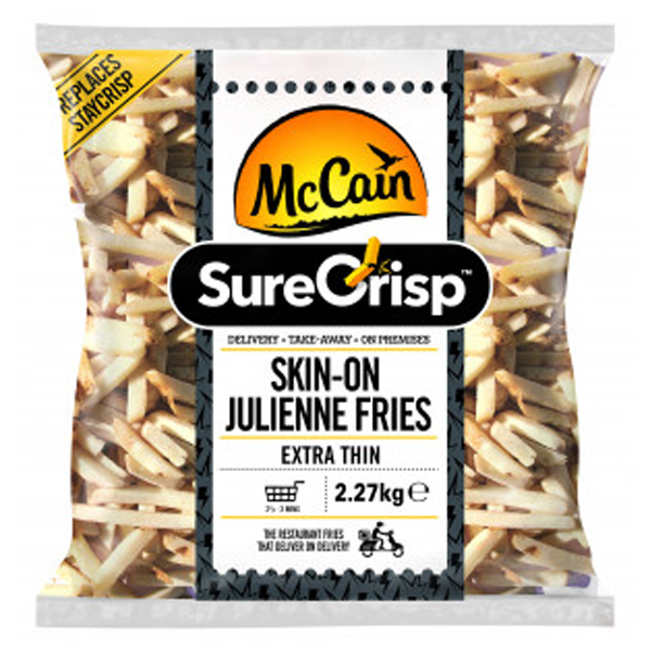 MCCAIN MENU SIGNATURE JULIENNE SKIN-ON CHIPS 4x2.27kg  PR CODE: ( 7855) EXT THIN