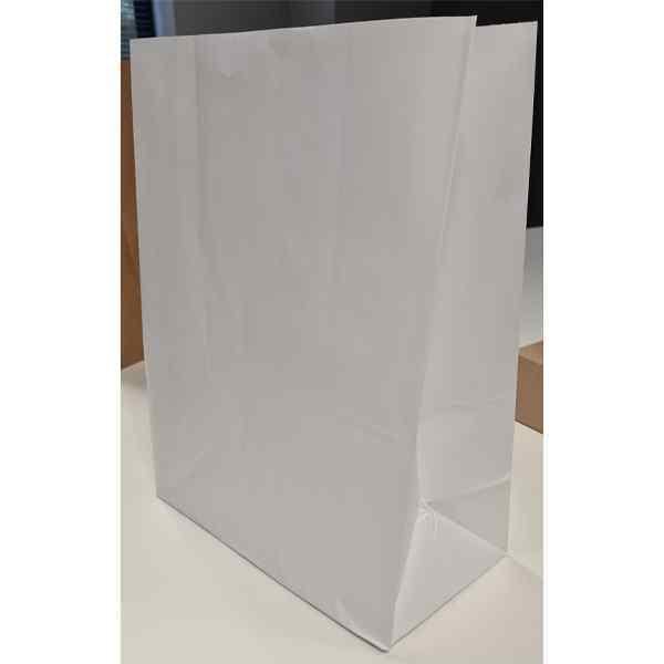 2420032 GRAB BAG PURE WHITE KRAFTA BAGS 100'S 80GSM - 250+125x400mm