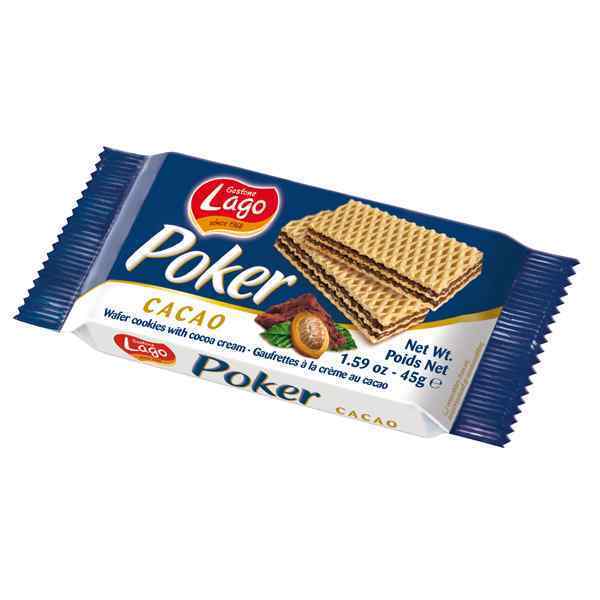 LAGO POKER CACAO COCOA WAFERS 20x45gm