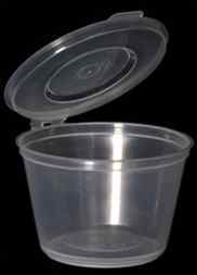 CLEAR 1oz 30cc SAUCE CUPS & LIDS HINGE 1x1000