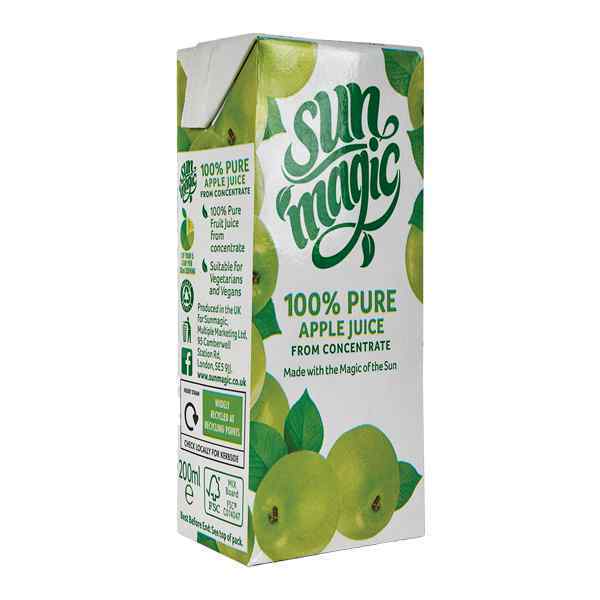 SMALL SUNMAGIC 100 % APPLE JUICE  24x200ml