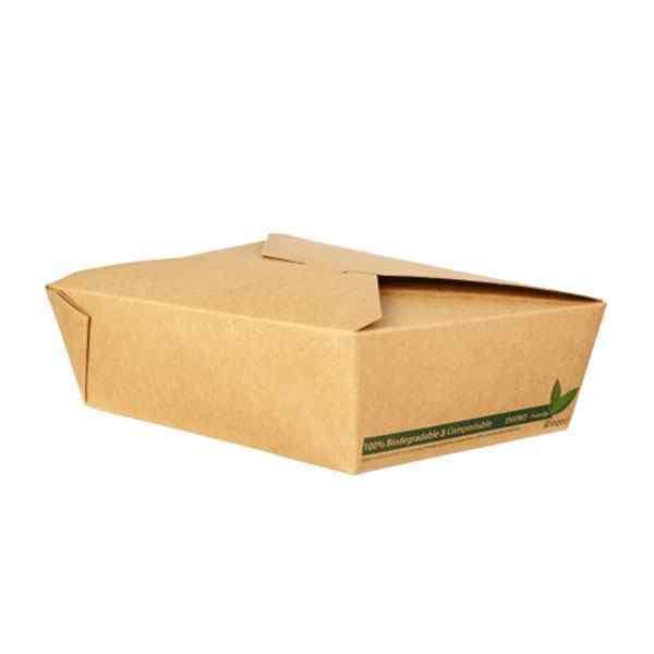 NO3 COMPOSTABLE PLA 69oz KRAFT FOOD CONTAINER 4x50 - 39003 - DispoPak