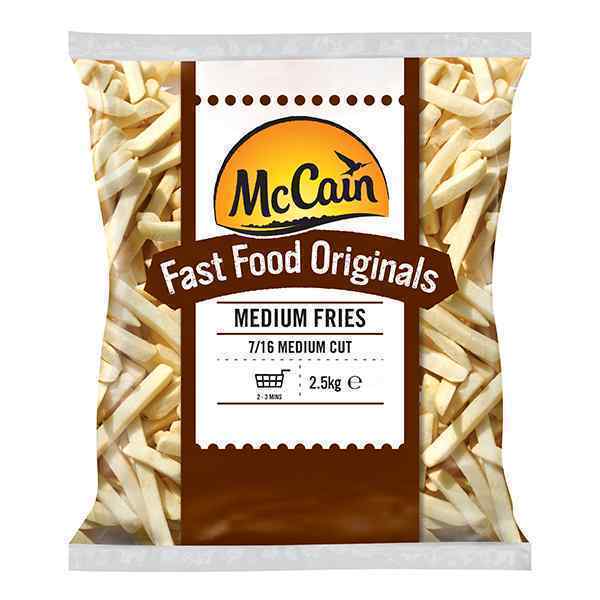 MCCAIN FAST FOOD ORIGINALS 7/16 MEDIUM CUT FRIES 4x2.27kg ( 8156 )