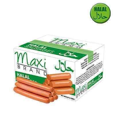 MAXI HALAL SAUSAGES 4's  4.54kg