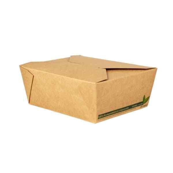 NO8 COMPOSTABLE PLA 46oz KRAFT FOOD CONTAINER 6x50 - 39006 - DispoPak