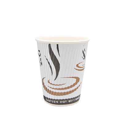 DISPO WHITE 8oz RIPPLE WALL PAPER CUPS 1x500 ( 50001 ) RIPPLE  ITEM1 CODE : COR8NATU Suitable lids are - GFC015 & GFC100