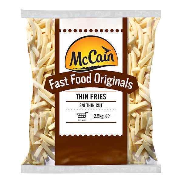 MCCAIN FAST FOOD ORIGINALS 3/8 THIN CUT FRIES  4x2.27kg ( 8147 )