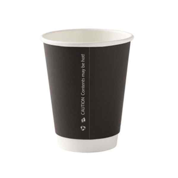 DISPO BLACK 8oz RIPPLE WALL PAPER CUPS 1x500 227ML - ( 50008 ) Suitable lids are - GFC015 & GFC100